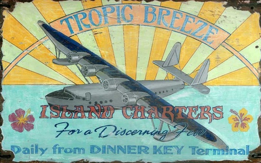 [RX1-13-17568] Tropic Breeze Metal Sign 15X26