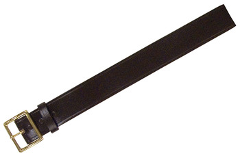 [RX1-14-02155] 1 3/4 Bonded Leather Garrison Belt With Brass Buckle - 38