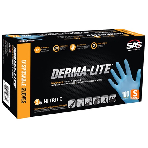 [RX1-01-01541] SAS 6609 DERMA LITE POWDERED NITRILE 5 MIL XL