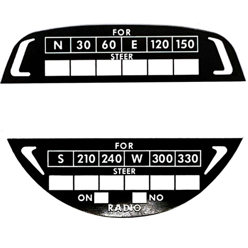 [RX1-06-00669] Cessna Compass Placard 0400213-6 Set
