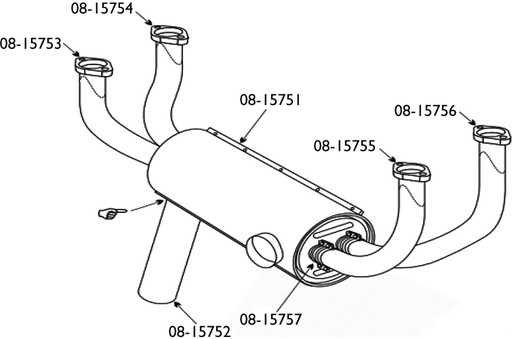 [RX1-08-15752] Aerotar 9954100-9 C172 Muffler Assembly Oh