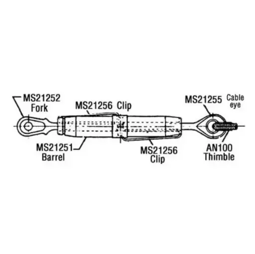 [RX1-MS21251-B3S] Turnbuckle Barrel MS21251-B3S