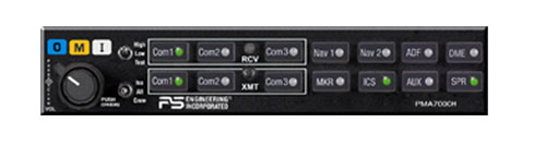 [RX1-11-07001] PS Engineering PMA 7000H High Noise Audio Panel 10 Place TSOD