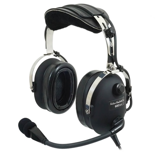 [RX1-11-18704] 6001BT Bluetooth Headset Single Plug U174 Helicopter - Coiled Cord - Gloss Black