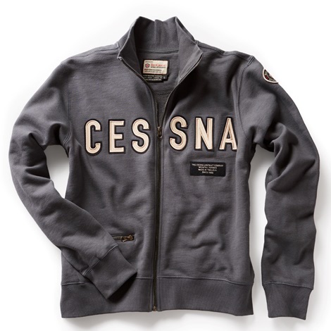 [RX1-13-05339] Cessna Sweater Zip Blue Med