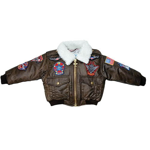 [RX1-13-06429] Bomber Jacket Brn Patch B 4/5