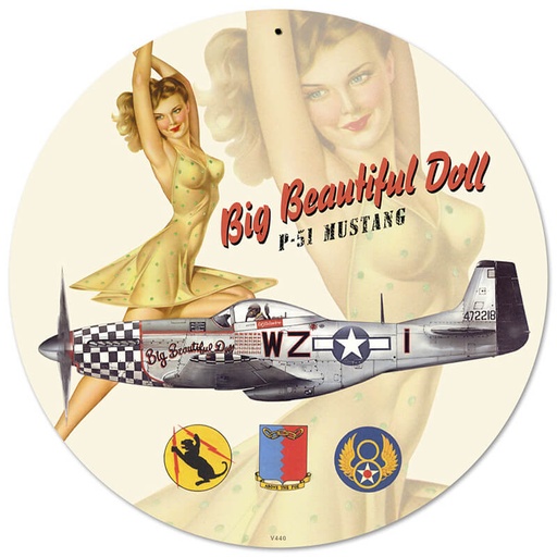 [RX1-13-08511] Beautiful Doll Metal Sign 14 Rnd