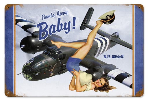 [RX1-13-08543] Bombs Away Metal Sign 18X12
