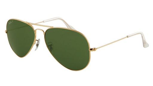 [RX1-13-12068] Ray-Ban Polarized Aviator Arista / Green 62Mm