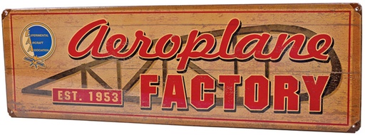 [RX1-13-17619] Aeroplane Factory Heritage Logo Metal Sign