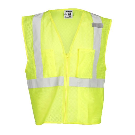 [RX1-13-24266] Kishigo 3 Pocket Zipper Mesh Vest Lrg