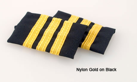 [RX1-14-00405] Premium Epaulets 3 Metallic Gold Stripes On Navy