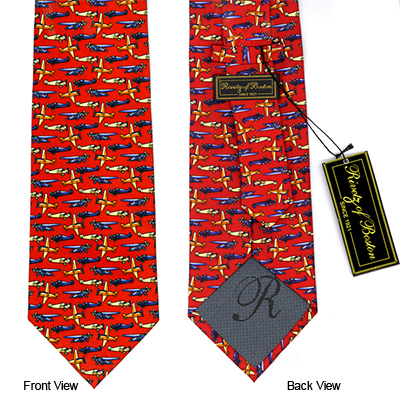 [RX1-14-02577] Neck Tie Airplane Red