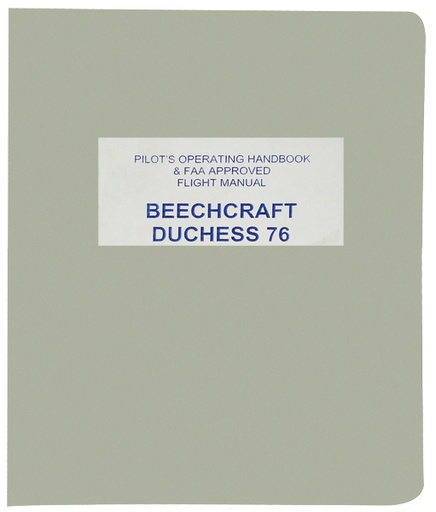 [RX1-17-00141] Beech Duchess 76 - POH