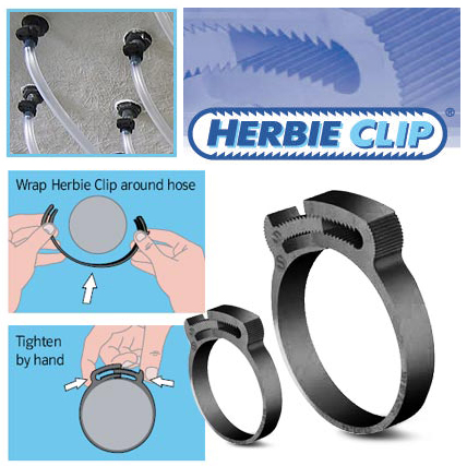 [RX1-05-00940] Plastic Hose Clamp - Herbie Clip - 0.36 - 0.41Inch - Black - PA66