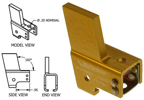 [RX1-05-15010] McFarlane Right Seat Roller Housing For Cessna MC0700645-2 FAA-PMA Approved