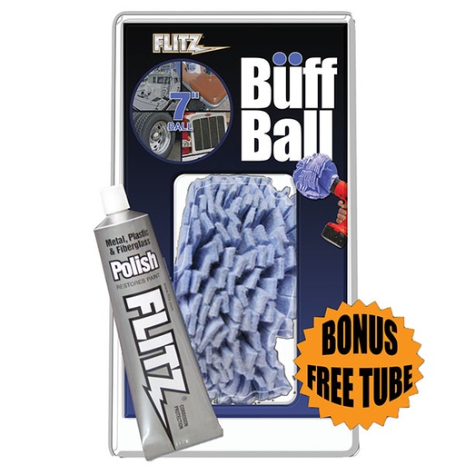 [RX1-09-00554] Flitz 7 Buff & Wax Ball & Bonus 1.76 Oz Flitz Paste