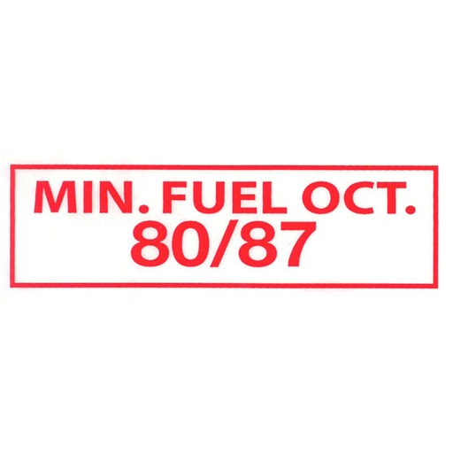 [RX1-09-33610] Fuel Octane Decals 80/87 Pair