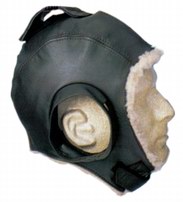 [RX1-11-10520-M] Helmet - For D/C 711 Headsetgoatskin Fleece Lined - Brown Med
