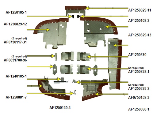 [RX1-05-01554] McFarlane Af0750152-3 Baffle Component Bare AF0750152-3-BR FAA-PMA Approved