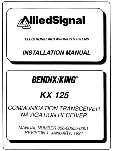 [RX1-11-18010] King Kx 125 Install Manual