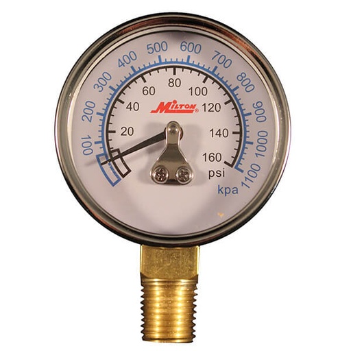 [RX1-12-05336] Milton Gage 1/4 NPT 0-160 PSI - Bottom Mount