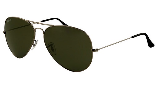 [RX1-13-04989] Ray-Ban Polarized Aviator Gunmetal- Green 58Mm