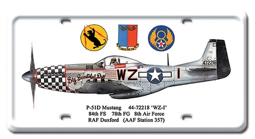 [RX1-13-08186] P51D Mustang Metal License Plate 12X6