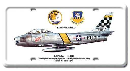 [RX1-13-08191] F-86F Metal License Plate 12X6