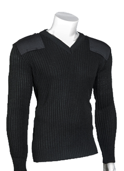 [RX1-13-16439-XS] V-Neck Pullover Sweater Black XS Durapil Acrylic
