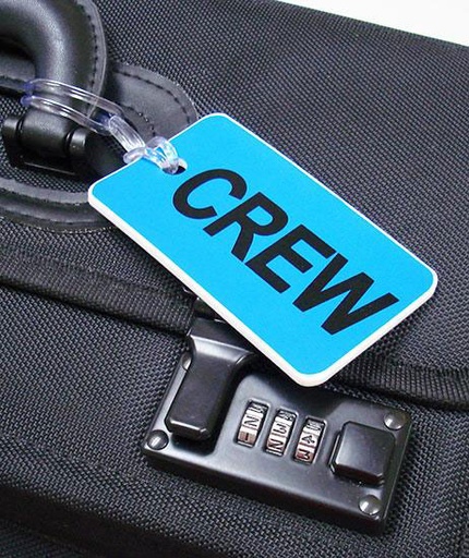 [RX1-14-02960] Gelflex Lt Blue Luggage Tag Dual Sided - Crew
