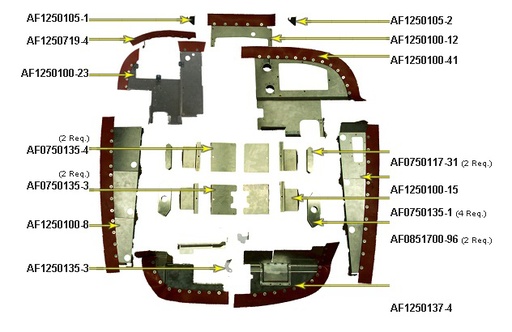[RX1-05-03076] AF1250100-12 Baffle Component