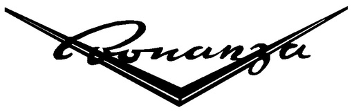 [RX1-09-43662] Bonanza With Tail V Decal White