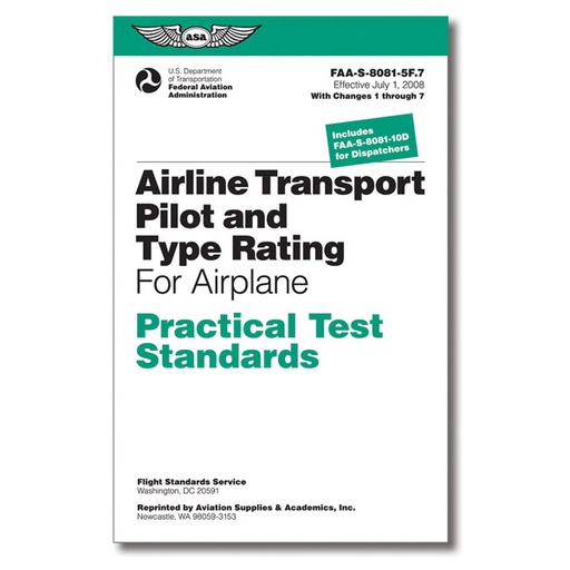 [RX1-13-03575] ASA Practical Test Standards (PTS): Airline Dispatcher Pilot And Type Rating For Airplane