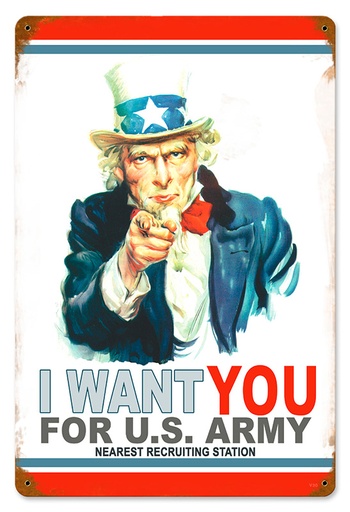 [RX1-13-08278] Uncle Sam Metal Sign 12X18