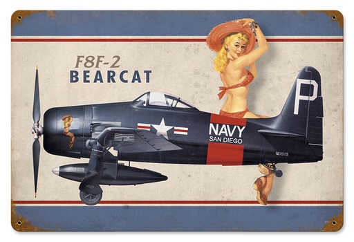 [RX1-13-08542] F8F Bearcat Metal Sign 18X12