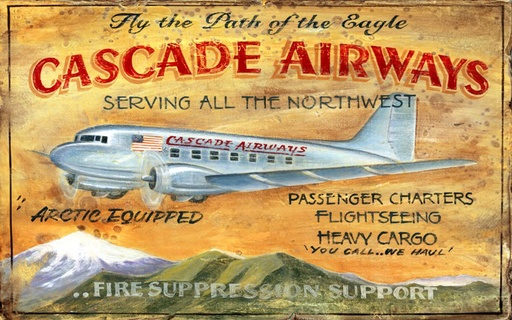 [RX1-13-17585] Cascade Air Wood Sign 20X32