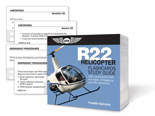 [RX1-13-18466] ASA R22 HELICOPTER FLASH CARDS