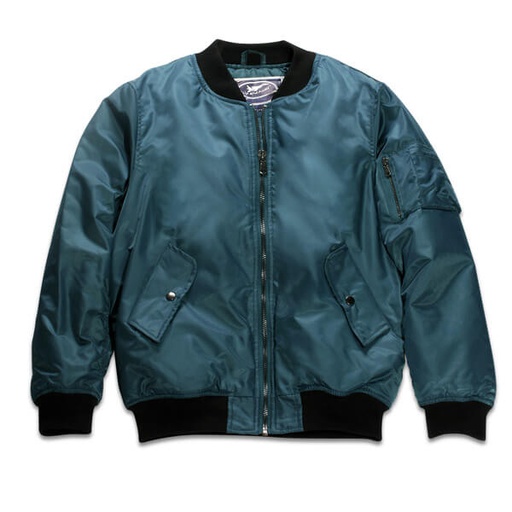 [RX1-13-21948] MA-1 BLUE FLIGHT JACKET NO PATCHES MEDIUM