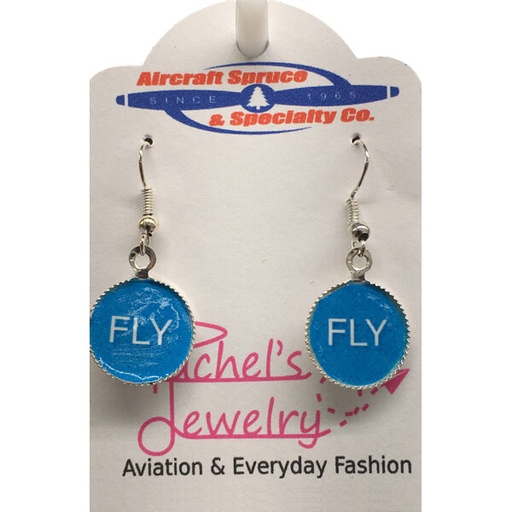 [RX1-14-03326] "FLY" BLUE ROUND CHARM EARRINGS