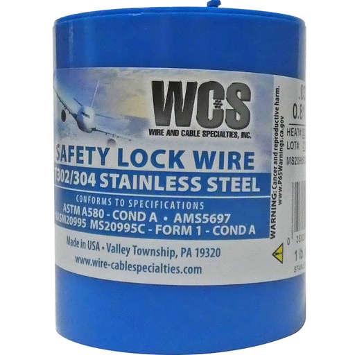 [RX1-05-02685] Safety Wire .032 Stainless Steel 1 Lb.