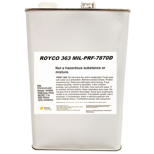 [RX1-08-16236] Royco Lubricant 363 - MIL-PRF-7870 - Case Of 6 Gallons