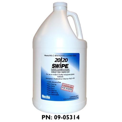 [RX1-09-05314] NUVITE 20/20 SWIPE PLASTIC CLEANER & POLISH GALLON
