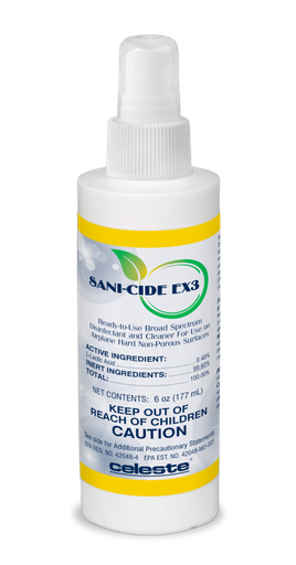 [RX1-09-05899] Celeste Sani-Cide EX3 Disinfectant And Cleaner Complete Refill Kit 1 Quart Bottle & Sprayer