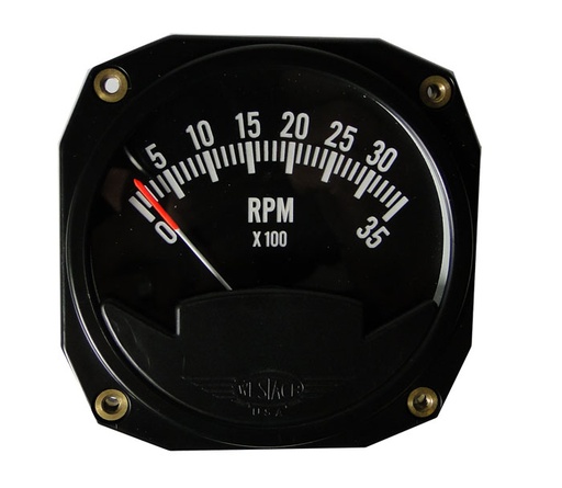 [RX1-10-01284] Westach 3-1/8 Square Tachometer 0-3500 RPM 3AT3-2 Non-TSO