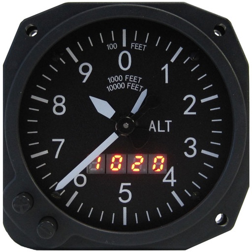 [RX1-10-06289] Swift 3-1/8 Altimeter 0-10K Medium 2 Pointer Baro Mmhg Inhg Mb Circle