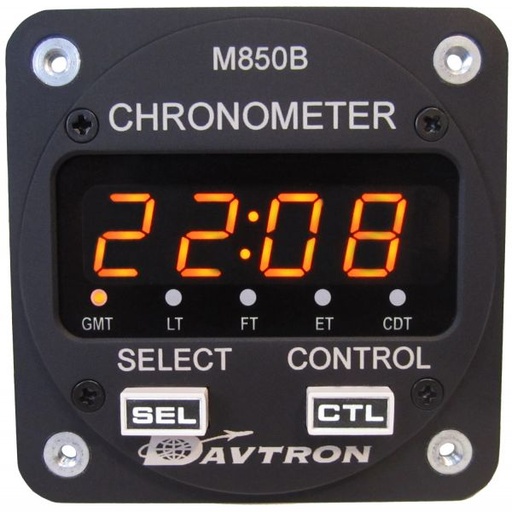 [RX1-10-07459] Davtron Model 850B Gmt Lt Foot Et & Cdt LED Clock Illuminating Black Front Mount