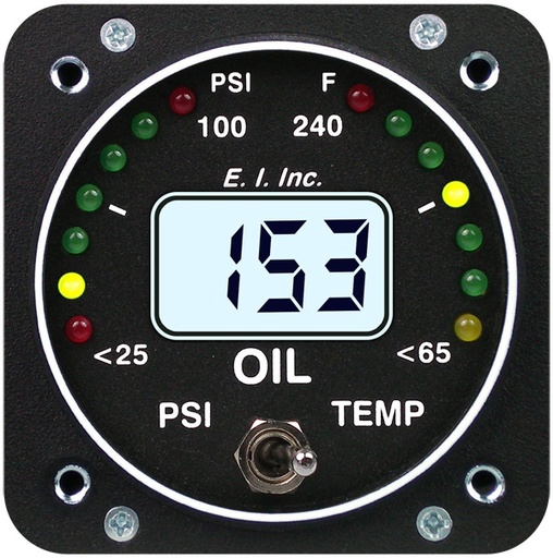 [RX1-10-25205] Electronics International OPT1 Oil Pressure And Oil Temperature Primary 2-1/4 TSO