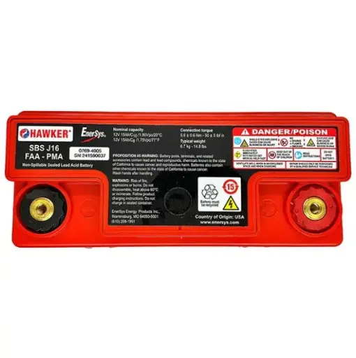 [RX1-11-01945] Enersys Hawker Battery SBSJ16