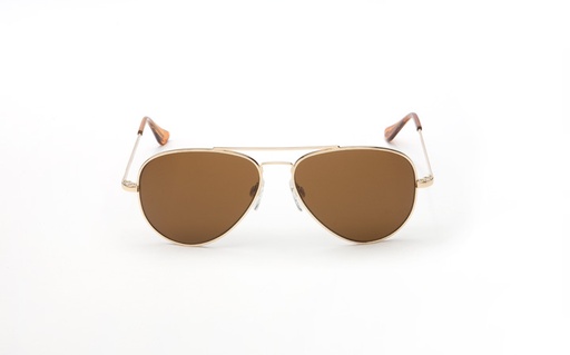 [RX1-13-00690] Randolph Concorde Sunglasses - 61MM Gold 23K Skull Temple Gray Ar Lens
